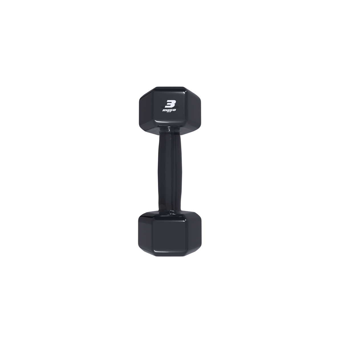 Halter 3kg Emborrachado Sextavado Rmg8 Fit