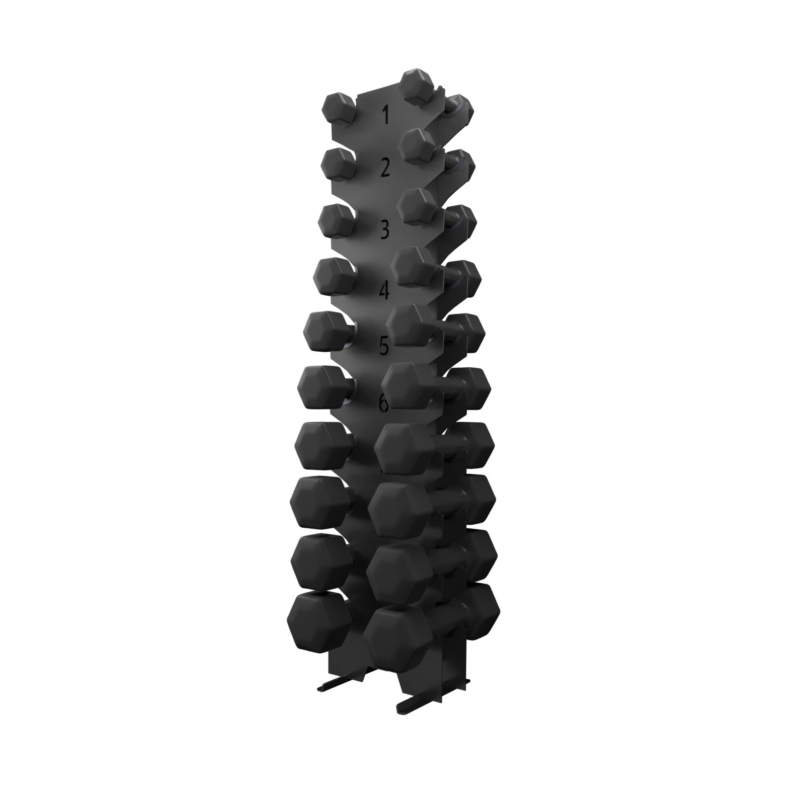 Kit Halter Sextavado Emborrachado 1 a 10 kg + Suporte